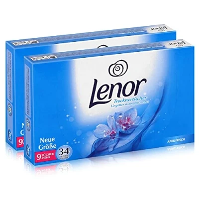 Afbeelding van Lenor Drogerdoeken april fris, 34 doeken wasverzorging in de droger (verpakking van 2)