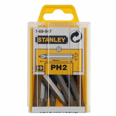 Afbeelding van Stanley handgereedschap 1/4&quot; Bits Phillips Nr2 lengte 50mm 10 stuks 1 68 947
