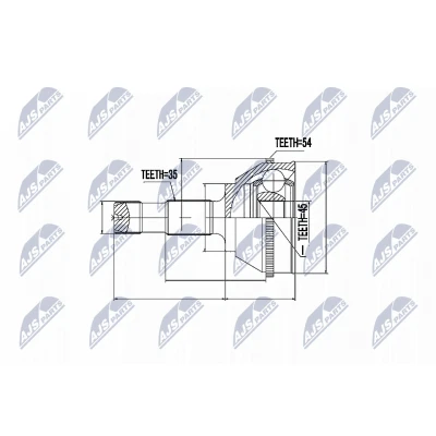 Afbeelding van Homokineet reparatie set, aandrijfas NTY NPZ FT 008