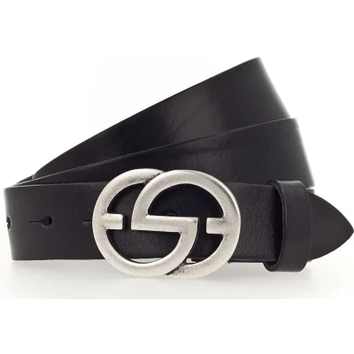 Afbeelding van Vanzetti Leren Riem Full Leather Buckel Belt W110 Black Zwart