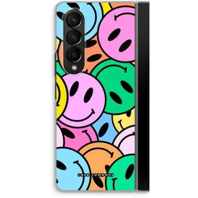 Afbeelding van Case Company® hoesje geschikt voor Samsung Galaxy Z Fold4 Smiley N1 Soft Cover Telefoonhoesje Bescherming aan alle Kanten en Schermrand