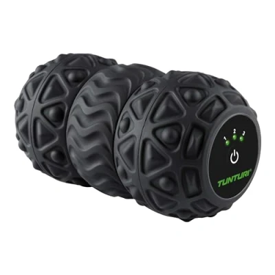 Afbeelding van Tunturi Vibrating duo Massage Roller voor rugmassage voetmassage elektrische met 3 niveau&#039;s compact formaat Zwart