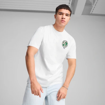 Afbeelding van Puma Graphics Super Relaxed Tshirt print, Heren, Maat: Medium, White