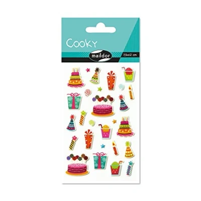 Afbeelding van Maildor Cooky Stickervel, Verjaardag Hoeden &amp; Cadeaus
