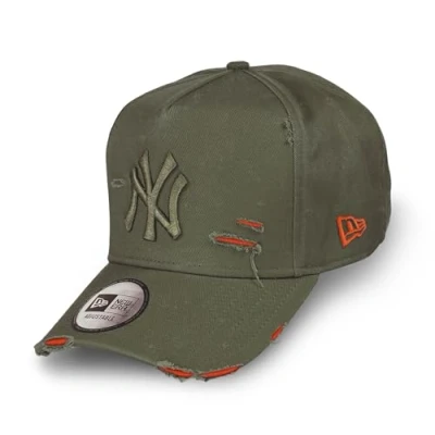Afbeelding van New Era York Yankees MLB Distressed Olijfgroen Verstelbare 9Forty E Frame Pet