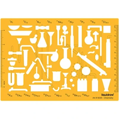Afbeelding van Liquidraw Organische Chemie Stencil en Tekening Sjabloon Verschillende Vormen Lab Laboratorium Geometrie Wetenschap Sjablonen Stencils