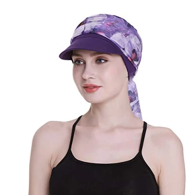 Afbeelding van Ballonpet voor vrouwen, chemohoofddeksels met sjaaltjes, geschenken, perfect bij haaruitval en geschikt om het hele jaar door te dragen, Paars, one size