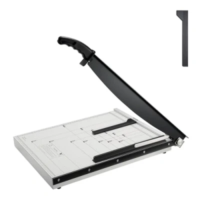 Afbeelding van VEVOR Papiersnijder, Guillotine Trimmer, 45,7 cm snijlengte, 20 vellen capaciteit, Heavy Duty papiersnijder met beschermrail/bladslot voor karton/karton, papiertrimmer thuiskantoor,