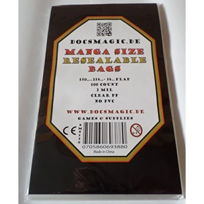 Afbeelding van Docsmagic.de 100 Resealable Manga Bags 5 9/10&quot;x 8 6/10&quot;+ 1 1/2&quot; Flap 2 Mil