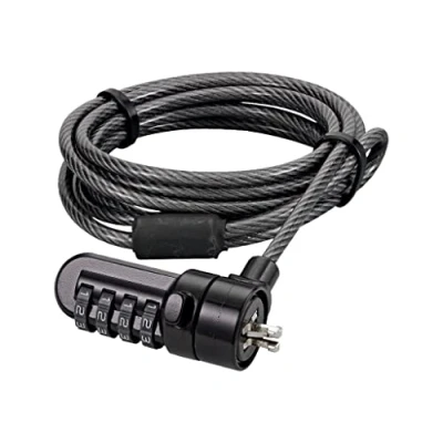 Afbeelding van Port Designs 901209 combinatie zwart kabelslot (combinatie, zwart, nikkel, PVC, staal, zink)