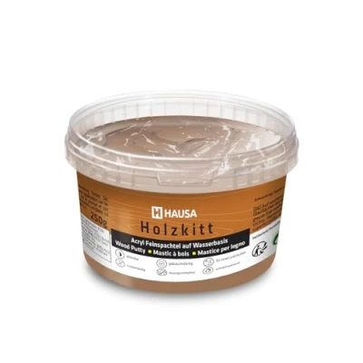 Afbeelding van HAUSA Houtkitt 250 g wengé houtplamuurmassa, stopverf voor hout, houtplamuur/vulmassa het repareren van houtschade, gebruiksklaar, uitstekende vulkracht, sneldrogend, scheurbestendig