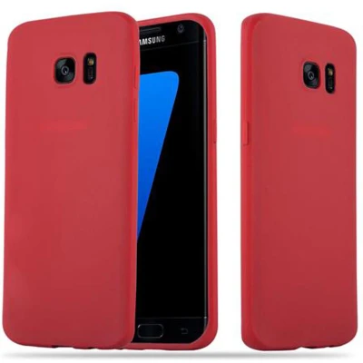 Afbeelding van Cadorabo Hoesje geschikt voor Samsung Galaxy S7 EDGE in CANDY ROOD Beschermhoes TPU silicone Case Cover