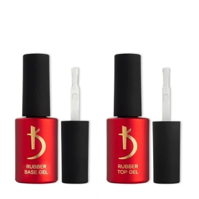 Afbeelding van K Professional Nail Gel Polish Rubber Base &amp; Top Coat Nagellak Manicure Kit Glans Duurzaam Geschikt voor beginners en professionals Hoogglans Gezonde nagels 2 x 7 ml Nagelverlenging