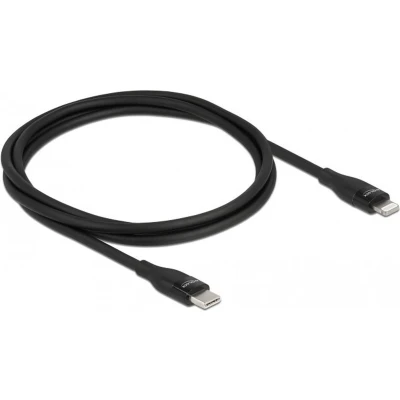 Afbeelding van Delock Data and charging cable USB Type C™ to Lightning™ for iPhone™, iPad™ iPod™ black 1 m MFi