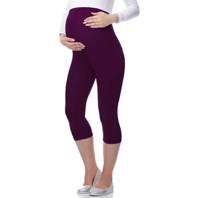 Afbeelding van Be Mammy Vrouwen Zwangerschaps 3/4 Legging 03 (Pruimen, 4XL)