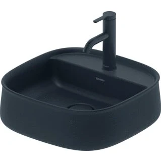 Afbeelding van Duravit zencha opzetwastafel 420 mm antraciet mat kraanvlak met 1 kraangat geslepen wondergliss 23744213711
