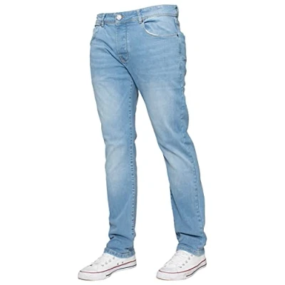 Afbeelding van Enzo Nieuwe Mens Designer Stretch Skinny Slim Blauw Denim Jeans Alle Taille Maten
