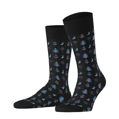 Afbeelding van FALKE Heren Sokken Merry Party M So katoen gedessineerd 1 paar, Zwart Black 3000, 43 46