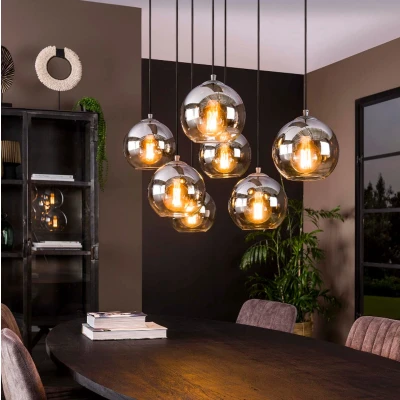 Afbeelding van AnLi Style Hanglamp 4+3L bubble shaded