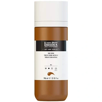 Afbeelding van Liquitex 1946330 Professionele Acrylverf Soft Body Kunstenaarsverf in romig dekkende consistentie, hoge pigmentatie, lichtecht &amp; verouderingsbestendig, 946ml fles Siena Nature