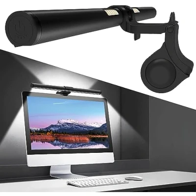 Afbeelding van OOWOLF Computermonitorlamp, duale lichten, origineel design, USB beeldschermlamp, e reading lamp, 41 cm, traploos dimbare helderheid, 3 kleuren, oogverzorging, geen scherm, verblinding, flikkeren