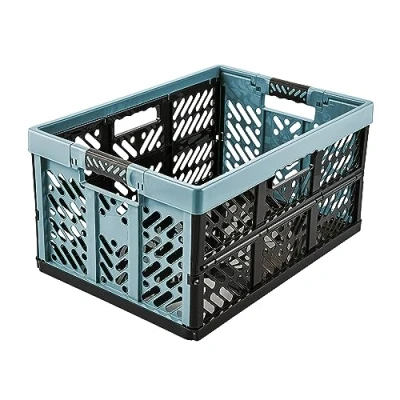 Afbeelding van Keeeper Plastic opvouwbare boodschappenmand 45L blauw