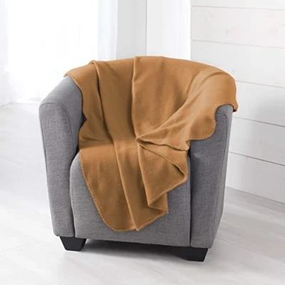 Afbeelding van douceur d&#039;intérieur, Deken (125 x 150 cm) Milou Camel, fleece