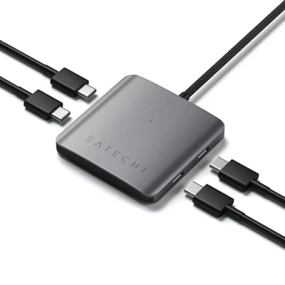 Afbeelding van SATECHI USB C Hub 4 Poorten, Adapter met 100W PD en 10Gbps 3.2 Datapoorten, in 1 voor MacBook, iPad, iPhone 16 &amp; 15 Series, Microsoft Surface, Chromebook meer