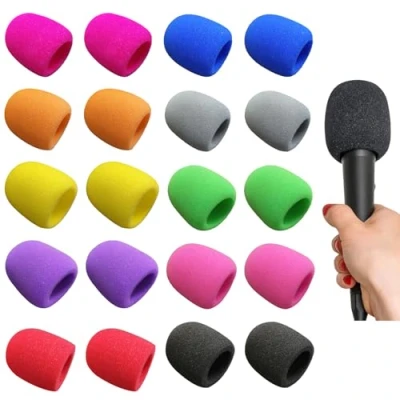 Afbeelding van PMELCXD Stuks Microfoons Windbescherming Premium Popbeschermingsmicrofoon, Schuimrubberen Mini Microfoon, Headset, Voorruit, Handmicrofoon, met Uitzonderlijke Elasticiteit
