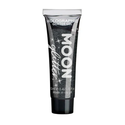 Afbeelding van Moon glitter Holografische glittergel voor gezicht en lichaam, 12 ml, zwart, gezichtsverf