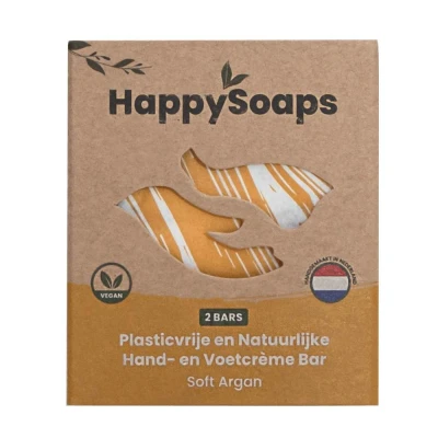 Afbeelding van HappySoaps Soft Argan Hand en Voetcrème Bar 40gr