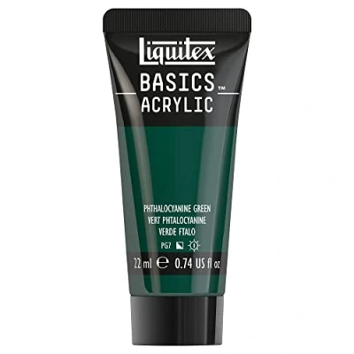 Afbeelding van Liquitex 8870474​ Basics acrylverf Phthalozyanine Green, 22 ml tube, lichtecht, waterbestendig, voor het schilderen en decoreren van hout, metaal, keramiek, kunststof, canvas