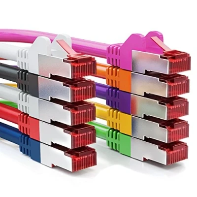 Afbeelding van deleyCON 10x 2m CAT6 Patchkabel S/FTP PIMF Afscherming CAT 6 RJ45 Netwerkkabel Ethernetkabel LAN DSL Switch Router Modem Access Point Patchvelden Veelkleurig