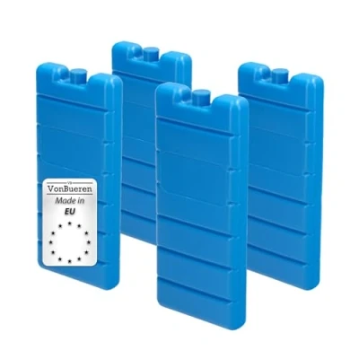 Afbeelding van VonBueren 4 x koelaccu&#039;s voor koeltas, 12 uur lange koeling, elk koelelement 200 g, 7,5 16,5 2 cm, ook koelbox