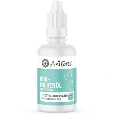 Afbeelding van AniForte Oormijtolie voor honden, katten, knaagdieren, huisdieren, 20 ml, zachte verzorging bij oormijten, oordruppels, mijten, jeuk in het oor, afscheiding