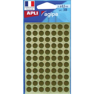Afbeelding van Agipa ronde etiketten in etui diameter 8 mm, goud, 308 stuks, 77 per b
