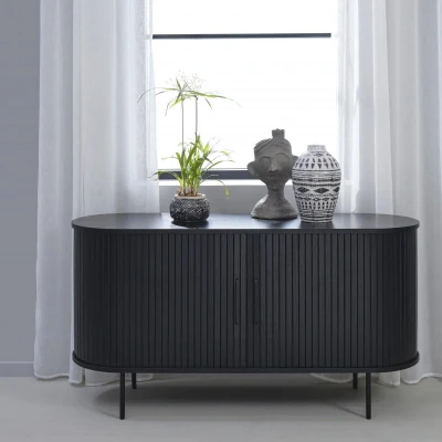 Afbeelding van Nordic Home Kelly dressoir 140 cm zwart Hout