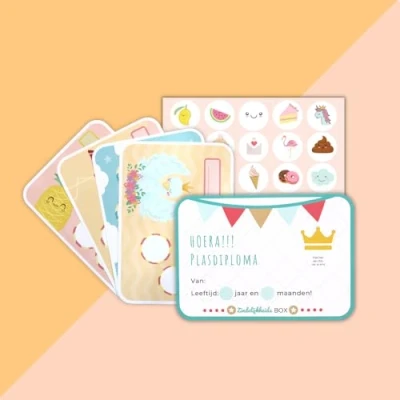 Afbeelding van Beloningssysteem Meisje Zindelijkheidstraining kind 20x beloningskaart 120 stickers Plasdiploma Beloningsstickers