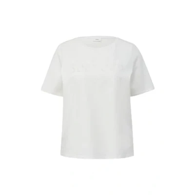 Afbeelding van s.Oliver Black Label Stretch Tshirt print, Dames, Maat: 40, Ecru