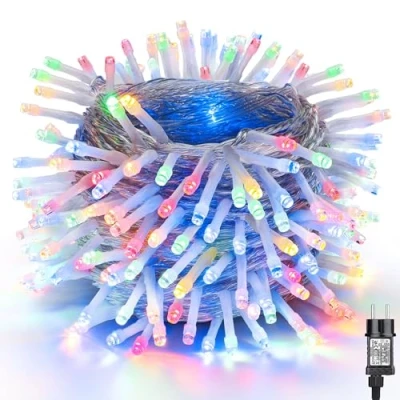 Afbeelding van NEXVIN Kerstboomverlichting Meerkleurig, 20M 200 LED Lichtsnoer, Waterdicht Lichtketting, Kerstlichtsnoer, voor binnen en buiten, 8 verlichtingsmodi, Timerfuncties, Decoratie Kerstmis