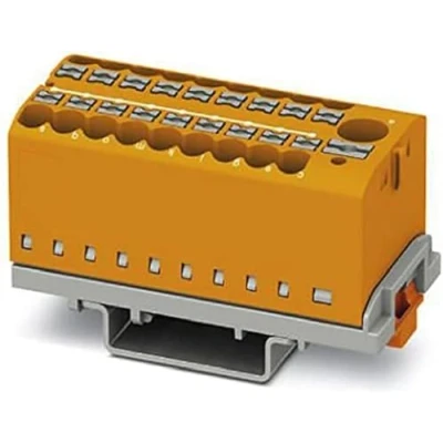 Afbeelding van Phoenix Contact rijgklem met push in aansluiting 19 draads 2.5mm2 oranje (PTFIX 6/18X2,5 NS35 OG)