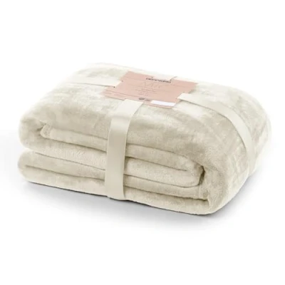 Afbeelding van DecoKing Mic Knuffeldeken 200 x 220 cm crème deken microvezel sprei fleece zacht pluizig knuffelig