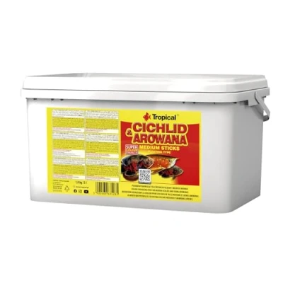 Afbeelding van Tropical Cichlid &amp; Arowana Medium Sticks Kleurversterkende voedersticks met astaxanthine, per stuk verpakt (1 x 5 l)