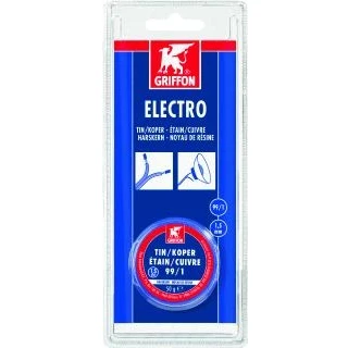 Afbeelding van griffon electro draadsoldeer tin koper 99 1 harskern 050 g Ø 3 mm spoel