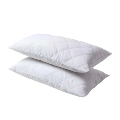 Afbeelding van HOMESCAPES Kingsize kussenbeschermers, set van 2 gewatteerde bovenkussenslopen, superzacht, hypoallergeen en anti huismijtbeschermers met diamantquilten, extra groot, 3 voet, 50 x 90 cm