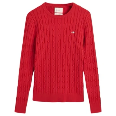 Afbeelding van GANT Stretch Cable C NECK Trui, Dames, Maat: XS, Ruby red