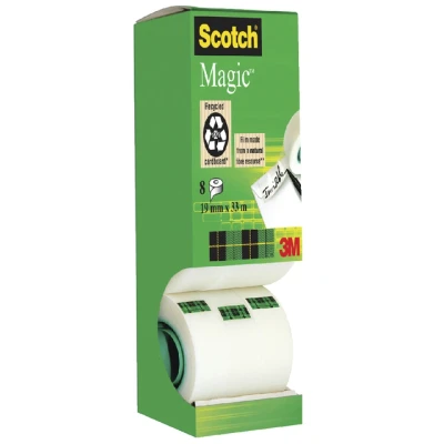 Afbeelding van Plakband Scotch Magic 810 19mmx33m onzichtbaar mat 7+1 gratis