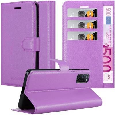Afbeelding van Cadorabo Hoesje geschikt voor Oppo A92 in MANGAAN PAARS Beschermhoes met magnetische sluiting, standfunctie en kaartvakje Book Case Cover Etui