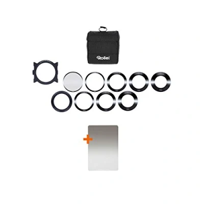 Afbeelding van Rollei Mark II Starterkit Filterhouder I insteekfiltersysteem voor 100 mm rechthoekige filter, incl. Soft GND8 en CPL lensadapter 52 82 mm, filtertas