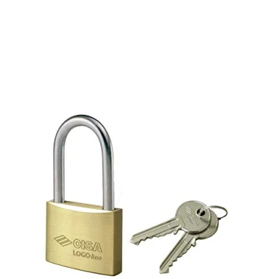 Afbeelding van Cisa Hangslot lange beugel Locking Line, messing, goud, 21011400